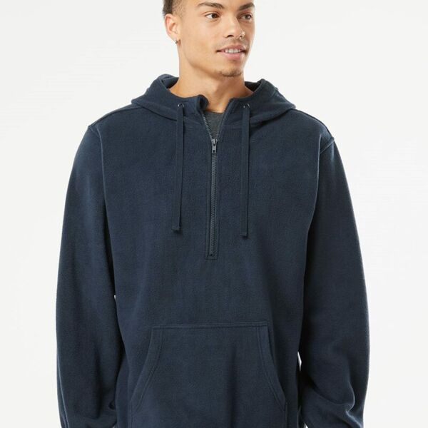 Polar Fleece Quarter-Zip Scuba Hooded Pullover Thumbnail